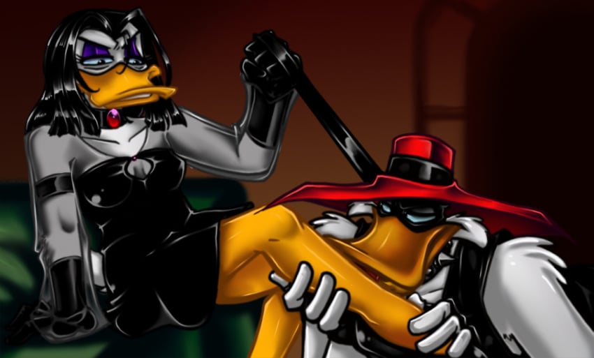 anthro avian bird darkpenguin darkwing_duck disney duck ducktales female magica_de_spell negaduck straight