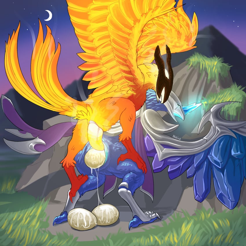 animal_genitalia anivia armor avian beak bird blackfrost_anivia blackfrost_series blue_body bodily_fluids claws cloaca cloacal cloacal_penetration cloacal_penis cryophoenix dhalek dota duo egg egg_from_pussy egg_laying european_mythology feathered_wings feathers female female_on_bottom feral furry furry_only genital_fluids genitals glowing greek_mythology headgear helmet hi_res icarus_the_phoenix ice league_of_legends male male/female male_on_top male_penetrating mythological_avian mythological_bird mythological_creature mythological_firebird mythology night on_bottom on_top open_mouth penetration penis phoenix pregnant pregnant_female pregnant_feral pregnant_sex riot_games sex sex_during_egg_laying tail tapering_penis tencent valve wings