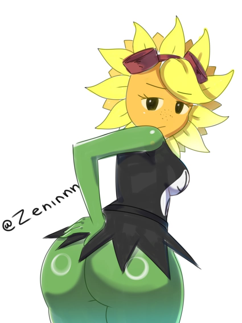 anthro anthro_only back_view curvy curvy_female destello_solar_gd plants_vs_zombies plants_vs_zombies:_heroes pvz pvz_heroes solar_flare_(pvz) sunflower sunflower_(pvz) thicc thicc_thighs thick_ass thick_hips thick_legs thick_thighs zeninnn_nsfw