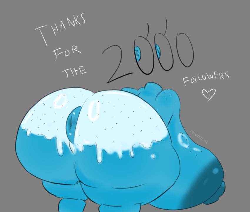 anthrofied ass ass ass_focus bimbofied breasts breasts_out caked_up milestone milestone_celebration milestone_post number tagme text zeraniumz