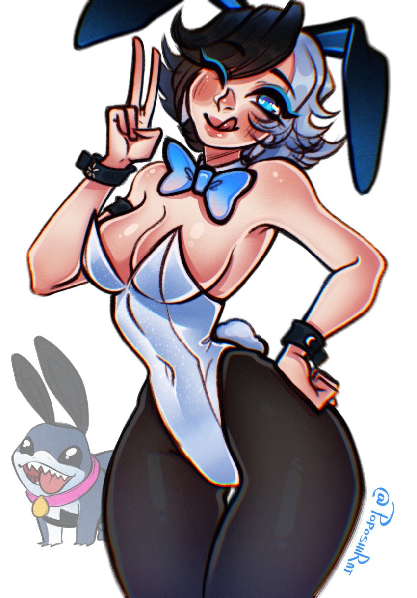 big_ass big_breasts breasts bunny_ears bunnysuit female female_focus jeff_the_land_shark luna_snow luna_snow_(marvel_rivals) marvel marvel_comics marvel_rivals poposhirat thick_thighs