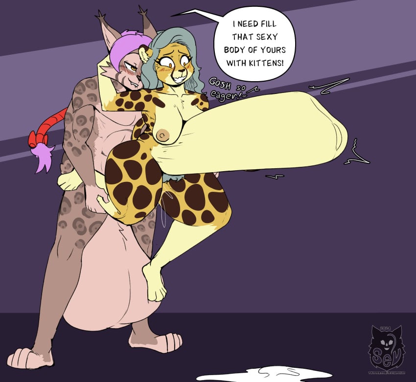 absurd_res amber_(batartcave) anthro anthro_on_anthro anthro_penetrated anthro_penetrating anthro_penetrating_anthro areola balls batartcave big_balls biped breasts cheetah dialogue duo english_text felid feline female female_penetrated fingers genitals hair hi_res huge_balls hyper hyper_balls hyper_genitalia interspecies lynx male male/female male_penetrating male_penetrating_female mammal nipples penetration purple_hair ryan_(xardin) sex speech_bubble stomach_bulge text