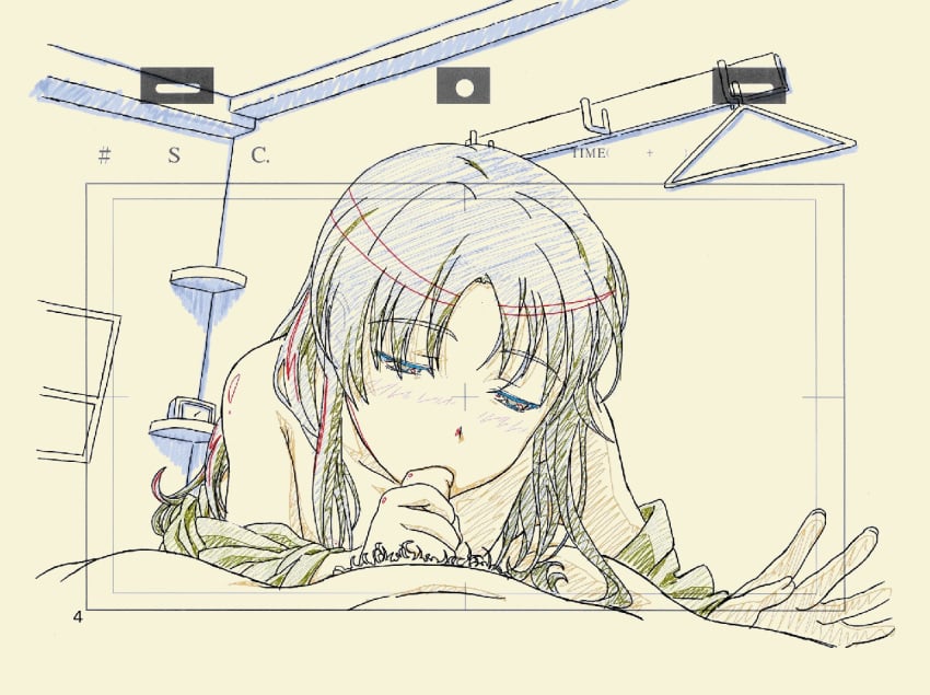 1boy 1girls animated clock cum cum_in_mouth ejaculation facial fellatio gag green_eyes hanger index interior khui long_hair oral penis production_art sketch to_aru_majutsu_no_index uncensored