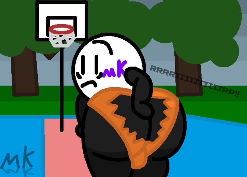 1boy 2025 alternate_version_at_source alternate_version_available ass ass ass_bigger_than_body ass_exposed ass_focus ball_bulge balls ballsack_outline basketball_court basketball_shorts big_ass big_butt black_body boy butt_bigger_than_body facing_forward gay hand_on_butt huge_ass huge_butt looking_back male male_only marklimarko mk_ball_(marklimarko) nude nude_male object_shows onomatopoeia ripped_clothing ripped_shorts shorts shortstack tagme talking_to_another tight_clothes tight_clothing tight_shorts