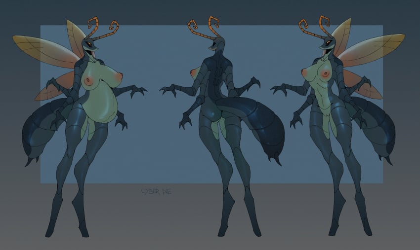 4_arms absurd_res antennae_(anatomy) areola arthropod arthropod_abdomen ass big_areola big_breasts breasts cyber_d1e fan_character female genitals hi_res huge_breasts insects mammal multi_arm multi_limb nipples nude pregnant pregnant_female puffy_nipples pussy simple_background solo thick_thighs wide_hips