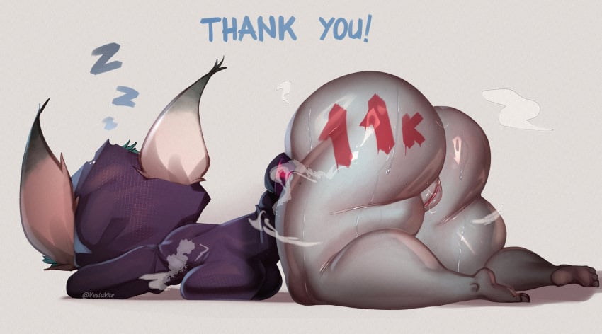1girls absurd_res animal_ears ass ass_up big_butt bodily_fluids body_writing bottomless breasts clothed clothing dipstick_ears ear_markings ear_tuft feet female fur genitals grey_background grey_body grey_fur hi_res hoodie humanoid league_of_legends multicolored_ears purple_clothing purple_hoodie purple_topwear pussy riot_games side_view simple_background sleeping solo sound_effects sweat sweatdrop tencent text thick_thighs topwear tuft vestavice vex_(league_of_legends) vowelless vowelless_sound_effect wide_hips writing_on_butt yordle zzz