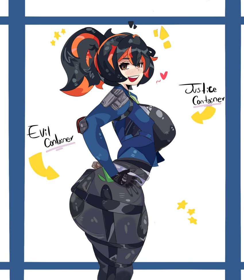 ass ass_focus big_ass big_breasts big_butt breasts hoyoverse looking_at_viewer lykyss1 nipple_bulge policewoman tagme thick_thighs zenless_zone_zero zhu_yuan