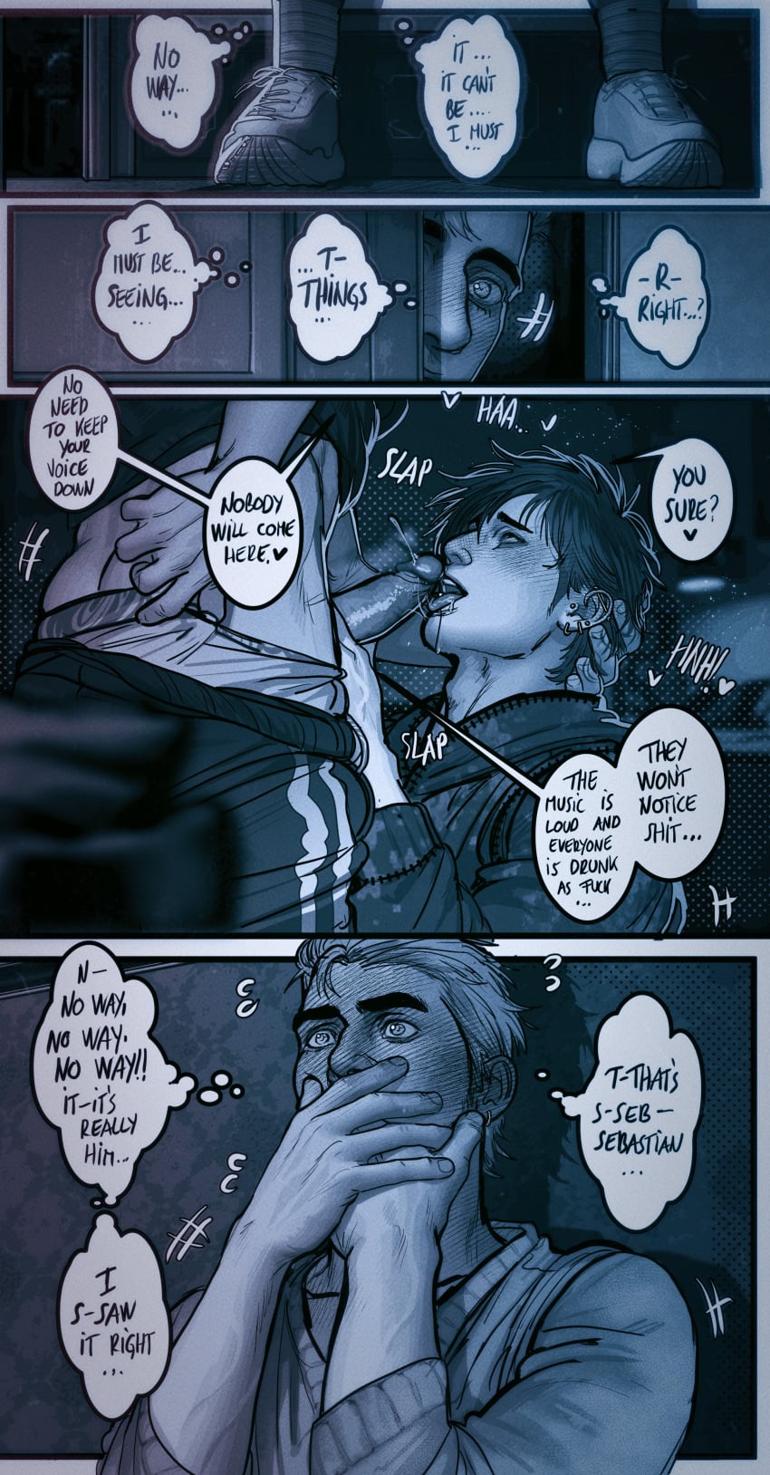 blowjob blowjob_only blush blushing blushing_male blushing_profusely caught caught_in_the_act clothed clothed_male clothed_male_clothed_male clothed_sex clothes clothing cock dick earrings earrings_on_ear faceless faceless_character faceless_human faceless_male gay hands_over_mouth lowered_pants male male/male male_only male_penetrated male_penetrating male_penetrating_male oral oral_sex pants pants_down penis pierced_ears piercing piercings sam_(stardew_valley) sebastian_(stardew_valley) sex shoes sneaker sneakers stardew_valley sucking sucking_dick sucking_penis umikochannart underwear_down yaoi