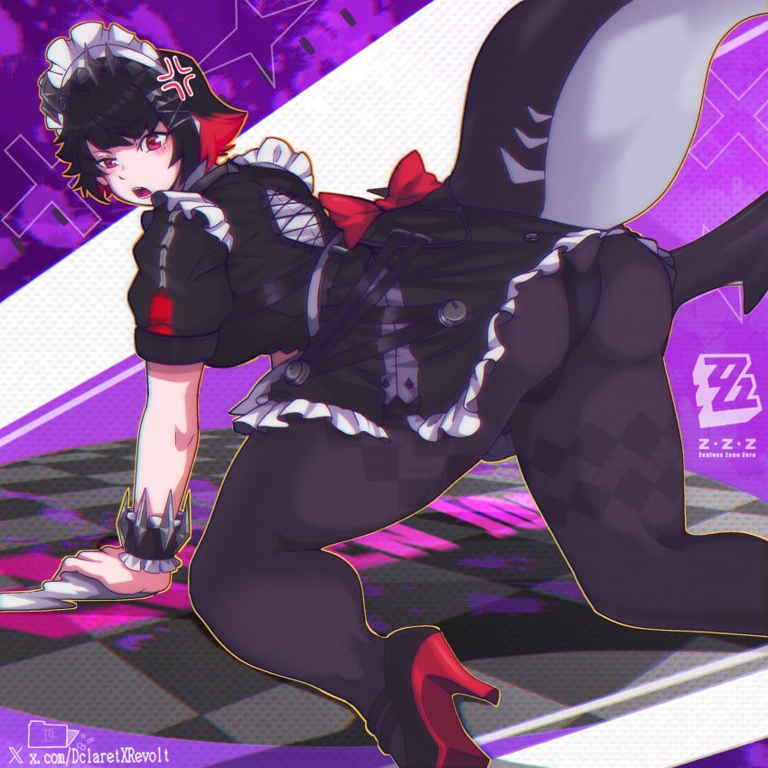 1girls 2025 angry big_ass big_butt dclaret ellen_joe female female_only high_heels hoyoverse maid maid_uniform pantyhose shark_girl shark_tail solo solo_female tagme thick_thighs thighs upskirt zenless_zone_zero