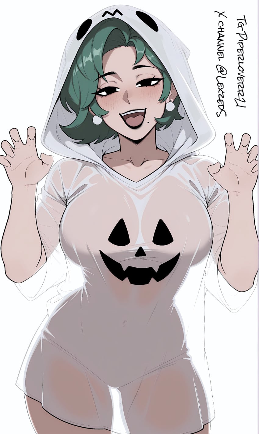 1girls ai_generated brawl_stars breasts lola_(brawl_stars) looking_at_viewer solo white_background