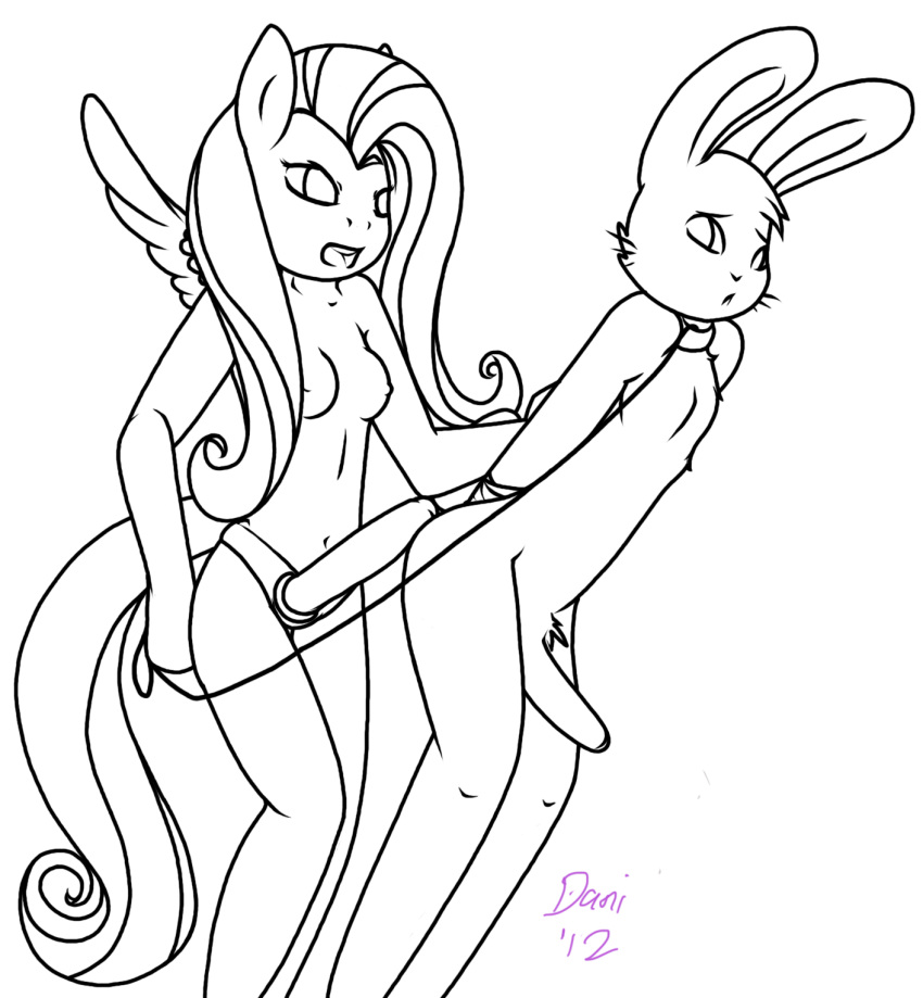 angel_(mlp) anthro black_and_white bound breasts collar daniruu dildo domination equine female femdom fluttershy_(mlp) friendship_is_magic hair horse lagomorph leash line_art long_ear long_hair long_tail male male_anal monochrome my_little_pony nipples pegasus pegging pony rabbit sex_toy smooth_skin straight strapon wings