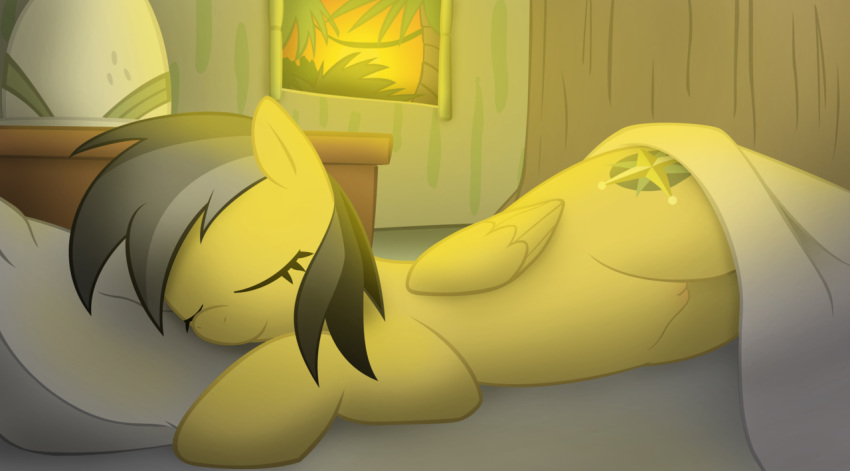 2012 bed cutie_mark daring_do_(mlp) equine female friendship_is_magic furry grey_hair haiku_oezu hair my_little_pony pegasus pussy sleeping smooth_skin solo wings