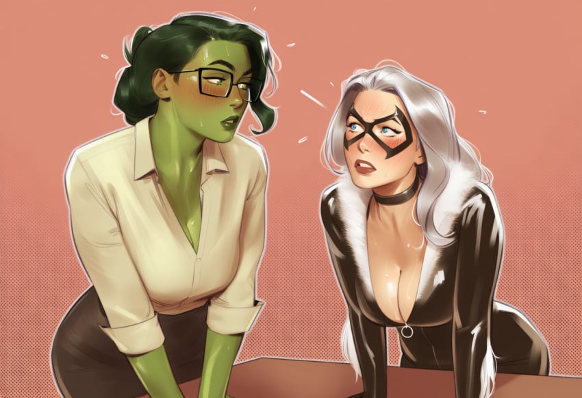2girls ai_generated big_ass big_breasts big_thighs black_cat_(marvel) breasts curvaceous curvy curvy_figure digital_media_(artwork) felicia_hardy female female_only giantess green-skinned_female green_body green_hair green_skin hips hourglass_figure huge_ass huge_breasts huge_thighs hulk_(series) jennifer_walters large_ass large_breasts large_female large_thighs legs light-skinned_female light_skin macro macro_female marvel marvel_comics mature mature_female mini_giantess phophopho she-hulk slim_waist spider-man_(series) tall tall_female thick thick_hips thick_legs thick_thighs thighs voluptuous waist white_hair wide_hips wide_thighs