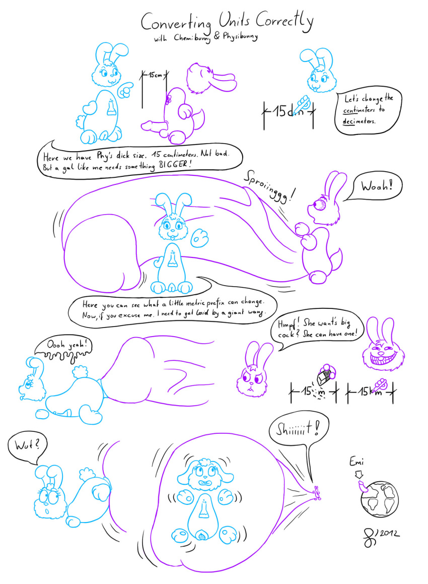 chemibunny comic female floating funny gaping growth hyper joke lagomorph male meme metric_units nude penis physibunny pussy rabbit rage_comics science sen-en stretching trollface