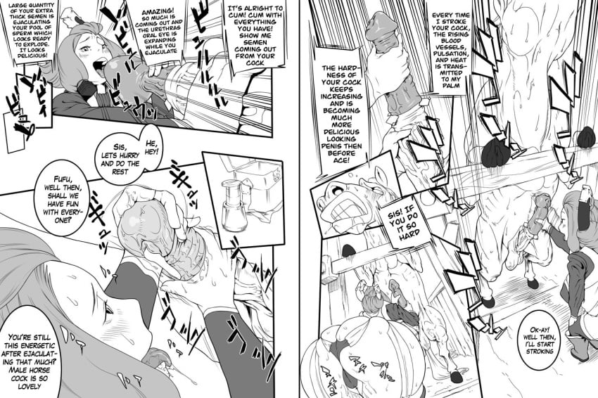 zoophilia comic condom equine feral handjob horse horsecock huge_cock human interspecies japanese_text juukan okiyo penis rush_rise_line zoophilia