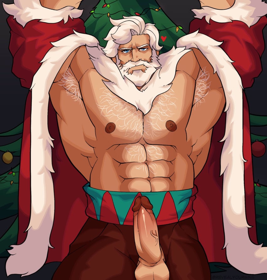 armpit armpit_hair armpits arms_up balls bara beard boner cookie_run eggnog_cookie erection facial_hair male male_only muscles muscular penis penis_out revealyoursins solo solo_male