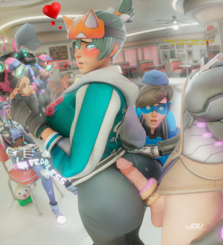 3d 5girls cadet_oxton cum_in_ass d.va horny_female jdv overwatch sombra sukajan_kiriko vengeance_mercy