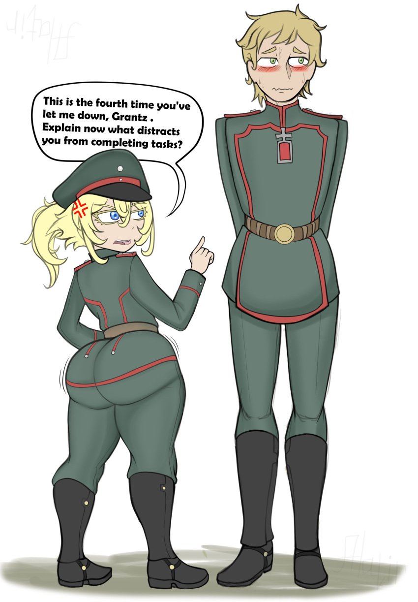 ass big_ass big_butt meme military_uniform tanya_degurechaff youjo_senki