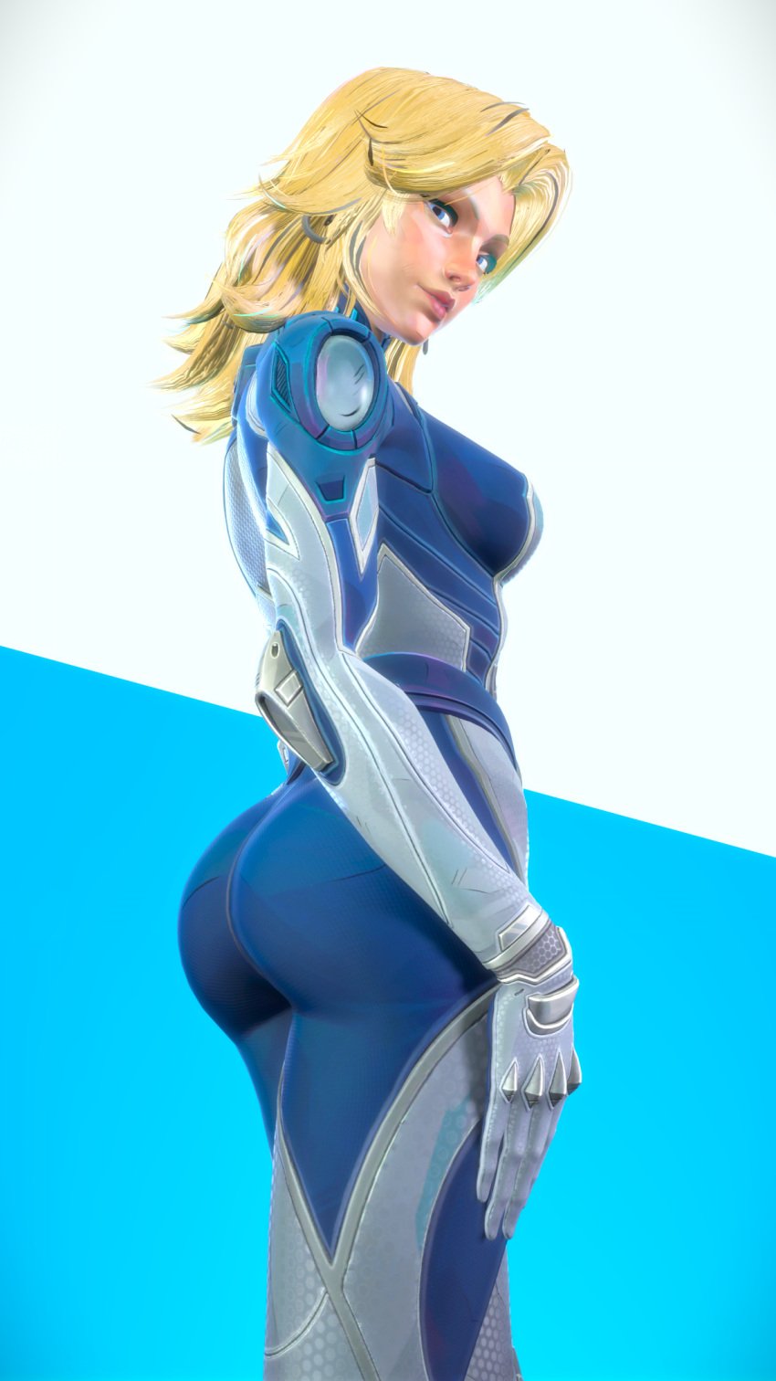 3d 3d_(artwork) ass ass_view big_ass big_butt blonde_female blonde_hair clothed female female_only invisible_woman invisible_woman_(marvel_rivals) jarversfm looking_at_viewer marvel marvel_rivals posing posing_for_the_viewer source_filmmaker sue_storm thighs