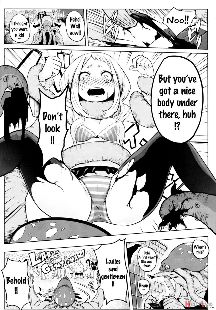 boku_no_hero_academia herokey monster my_hero_academia ochako_uraraka rape raped_by_monster ripped_clothing scared traumatized underwear uraraka_ochako