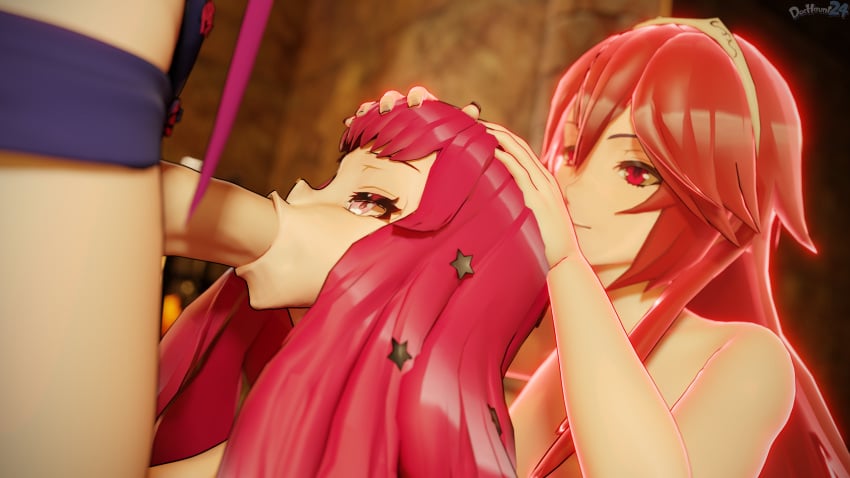 3d assassin corruption dochaunt24 female futanari indoors ivy_(fire_emblem) lucina_(fire_emblem) multiple_girls rape tricked villainess yunaka_(fire_emblem)