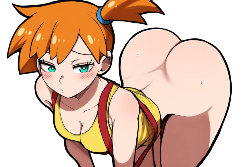 1girls ai_generated alternate_breast_size big_ass bottomless dat_ass female huge_ass kasumi_(pokemon) mullon novelai orange_hair pokemon pokemon_(anime) pokemon_rgby