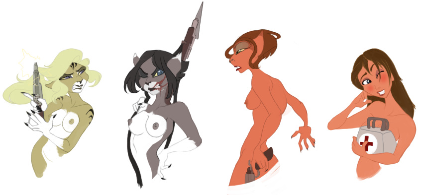 anthro aurora_mayflower captain_amelia disney jabberwockychamber ko medium_breasts nipples sarah_hawkins treasure_planet treasure_planet:_battle_at_procyon