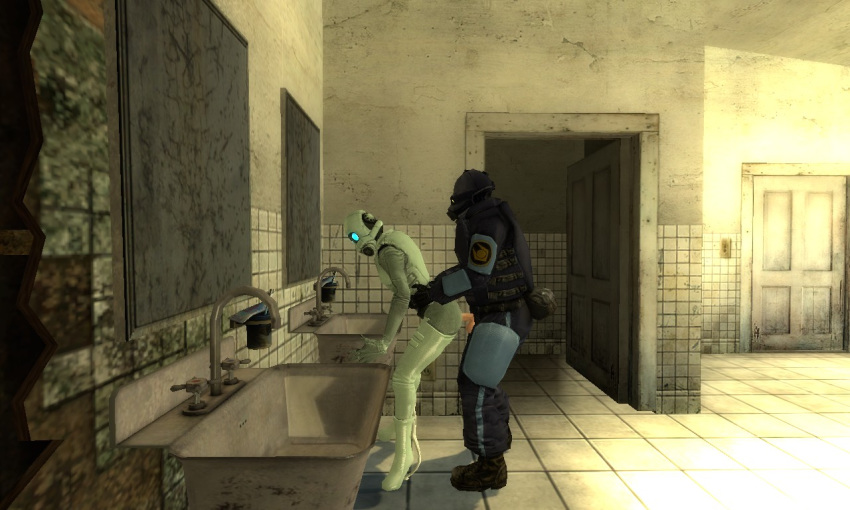 1boy 1girls 3d bathroom combine_assassin female female_penetrated garry's_mod gas_mask half-life half-life_(series) half-life_2 human human_female human_male human_only human_penetrated human_penetrating human_penetrating_female human_penetrating_human long_fall_boots male male_penetrating male_penetrating_female male_penetrating_human mask masked masked_female masked_male mozer nova_prospekt_prison_guard penetration sex straight tagme