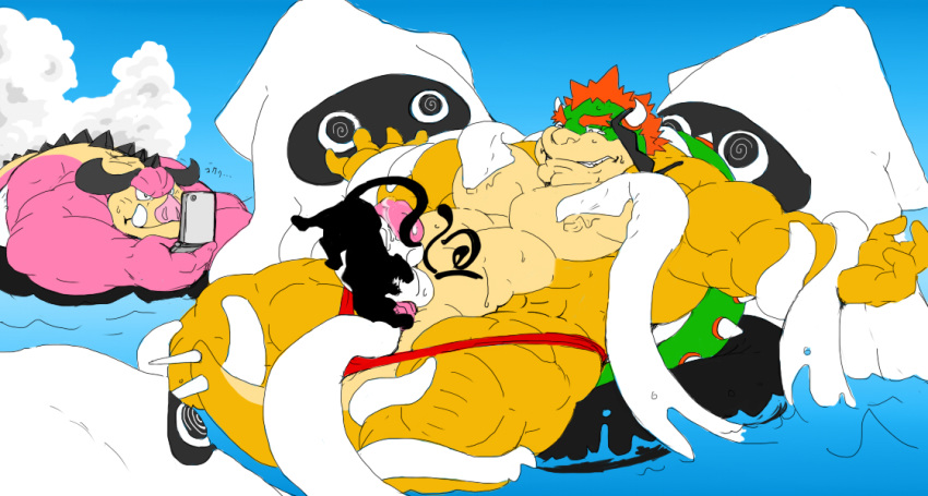 blooper bowser green_shell horns koopa male_only mario_(series) mario_and_luigi_(series) midbus nintendo shell spiky_shell tagme