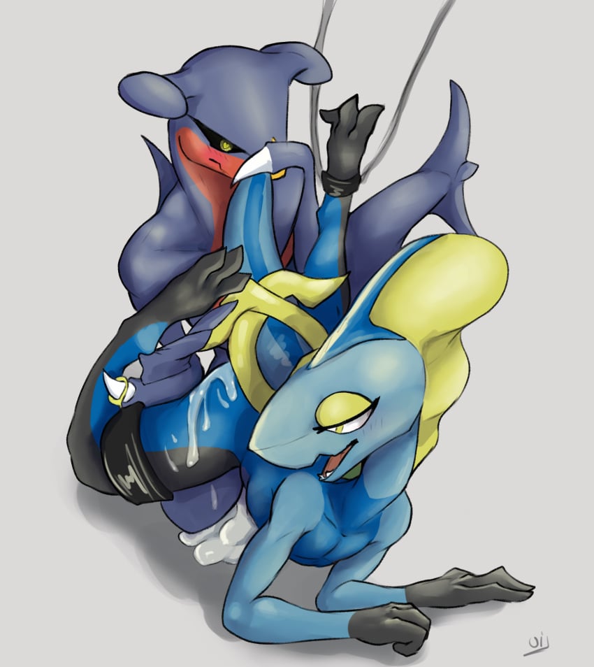 duo garchomp generation_4_pokemon generation_8_pokemon hi_res inteleon male male/male nintendo pokemon pokemon_(species) ulithefurry