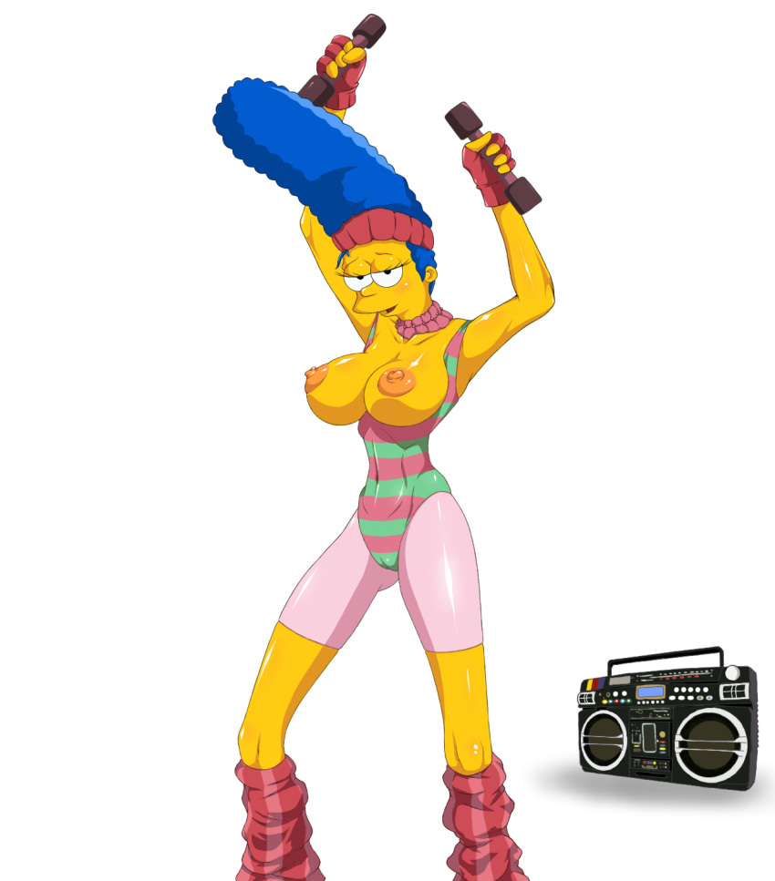 breasts clothes color father_dimitry female female_only front_view human marge_simpson nipples solo standing tagme the_simpsons