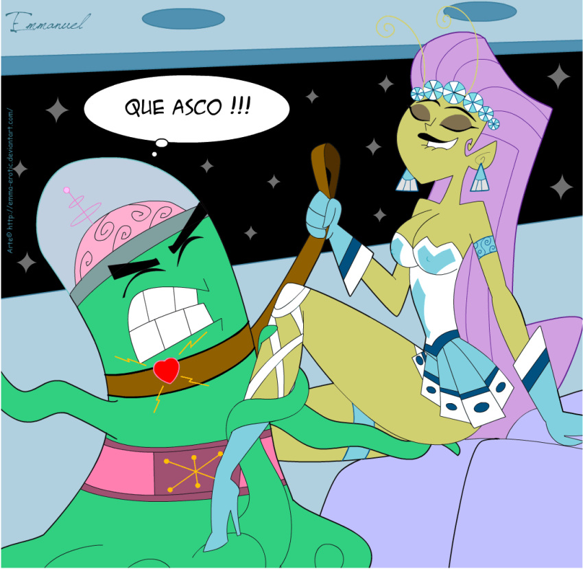 1boy 1girls alien alien_girl animated biting_lip boudacian emma_erotic female female_domination femdom interspecies male mark_chang nickelodeon princess_mandie spanish_text straight straight_hair tentacle_sex the_fairly_oddparents yugopotamian