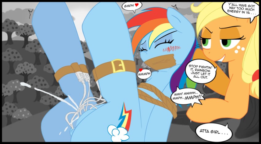 applejack_(mlp) earth_pony equine female female_only friendship_is_magic fur haiku multiple_females my_little_pony pony rainbow_dash_(mlp) smooth_skin wii yuri