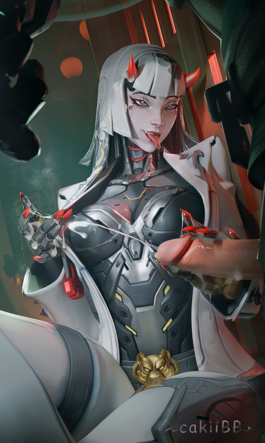 adoptive_incest adoptive_mother adoptive_son android cakiibb cum cum_spurt cum_string handjob mizuki_(overwatch) mizuki_kawano overwatch overwatch_2 pseudo_incest_(lore) robot robot_girl shion_(overwatch) step-incest stepmother stepmother_and_stepson tagme white_hair