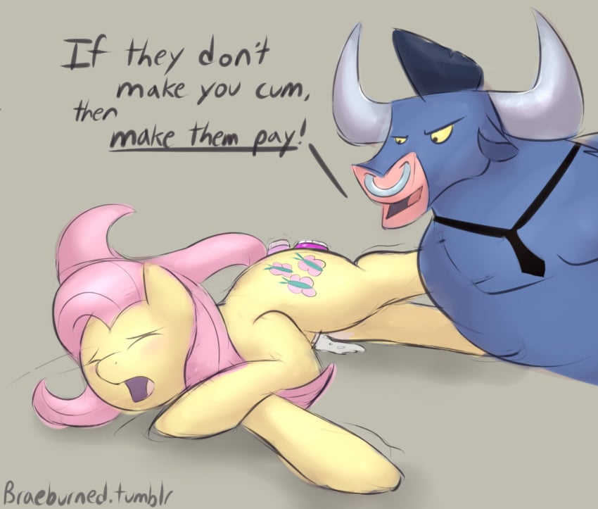 braeburned equine female femsub feral fluttershy_(mlp) friendship_is_magic horse iron_will_(mlp) male maledom minotaur my_little_pony pegasus pony smooth_skin