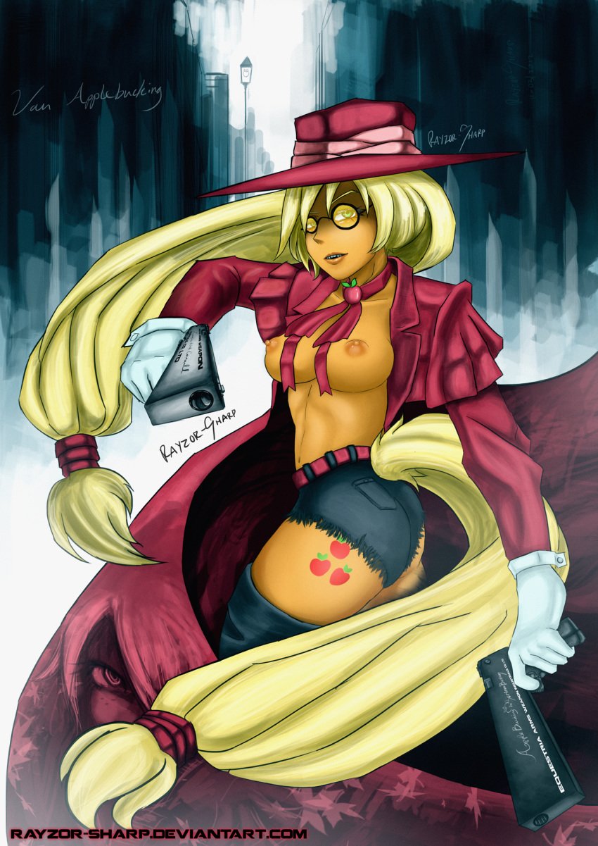 alucard alucard_(cosplay) applejack_(mlp) cosplay crossplay earth_pony equine female female_only friendship_is_magic fur hellsing my_little_pony pony rayzor-sharp smooth_skin solo