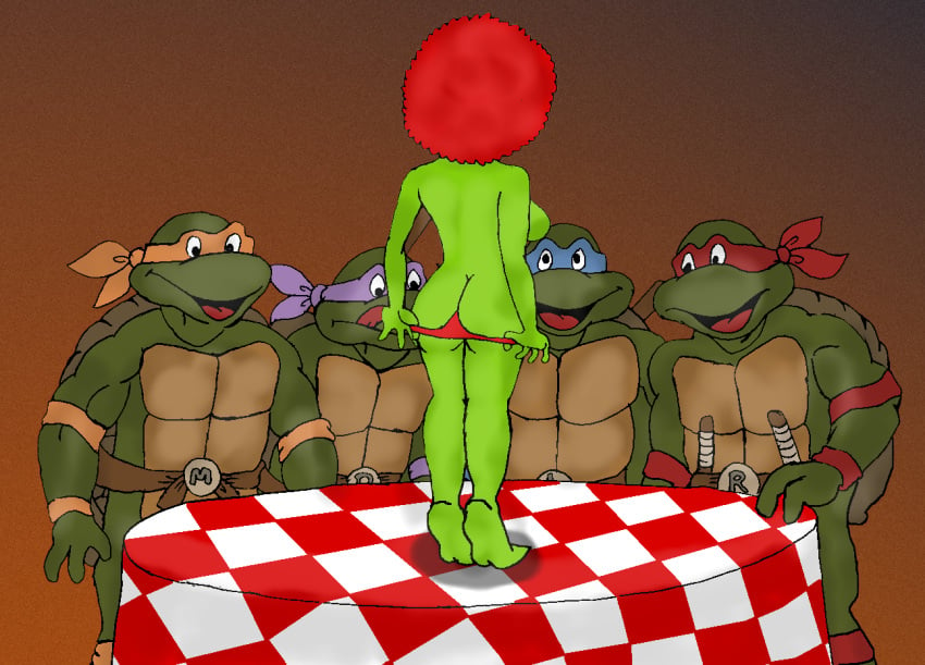 anthro anthro_only brothers donatello female juice87 leonardo michelangelo multiple_boys raphael sanna_frog teenage_mutant_ninja_turtles