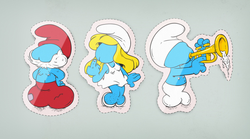 blue_skin dagenskuk papa_smurf smurfette tagme the_smurfs