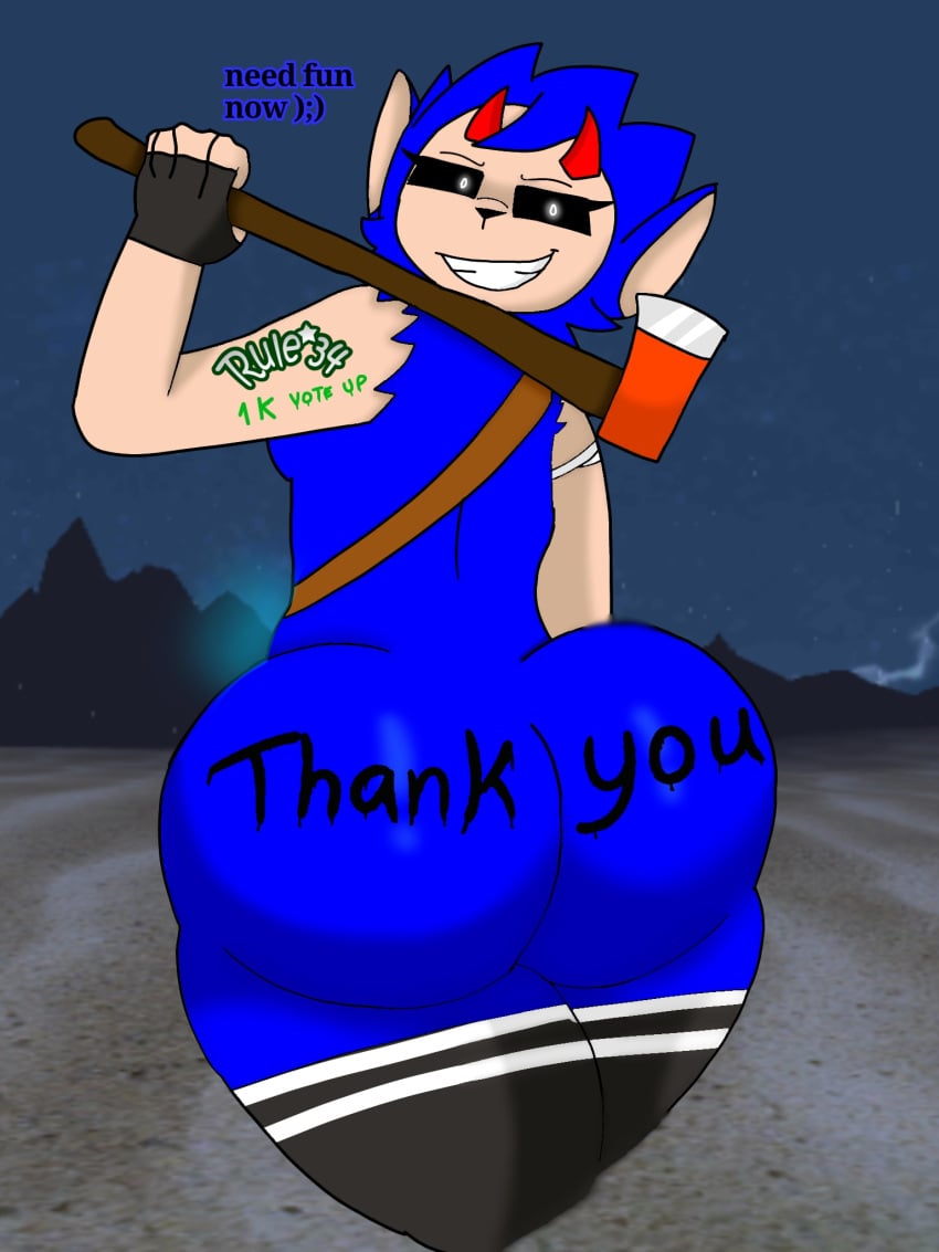 big_ass big_butt blue_body female female_only majin_tubbie_female_(majin_tubby) majin_tubby_ rule34 rule_63 rule_63 slendytubbies slendytubbies_3 slendytubbies_oc thank_you thanks thanksgiving twitter_username