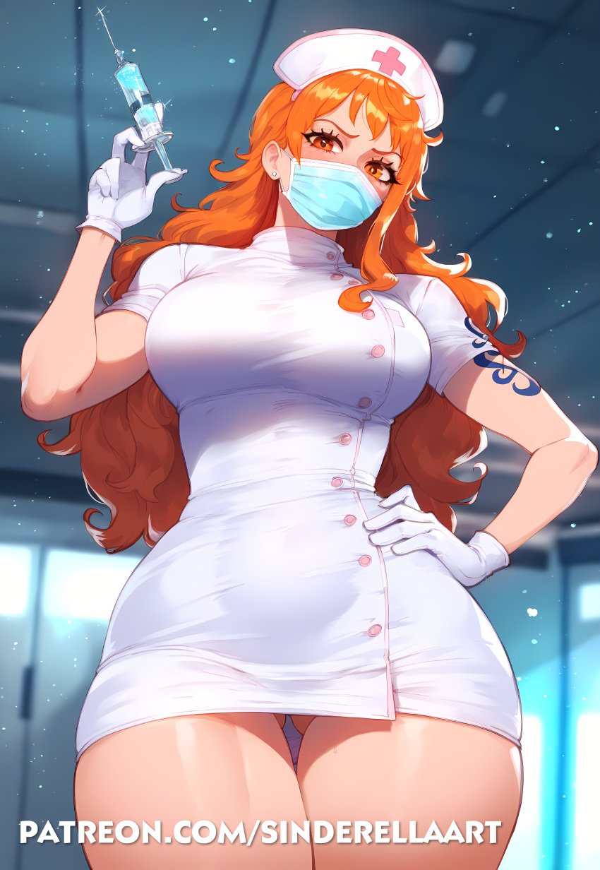 ai_generated ass_bigger_than_head big_breasts big_butt breasts_bigger_than_head busty commission fat_ass female gloves heavenly_ass hospital huge_ass huge_breasts large_ass large_breasts milf nami nami_(one_piece) nurse nurse_clothing nurse_outfit nurse_uniform one_piece patreon patreon_url patreon_username pawg sinderellaart thick thick_ass thick_legs thick_thighs voluptuous voluptuous_female