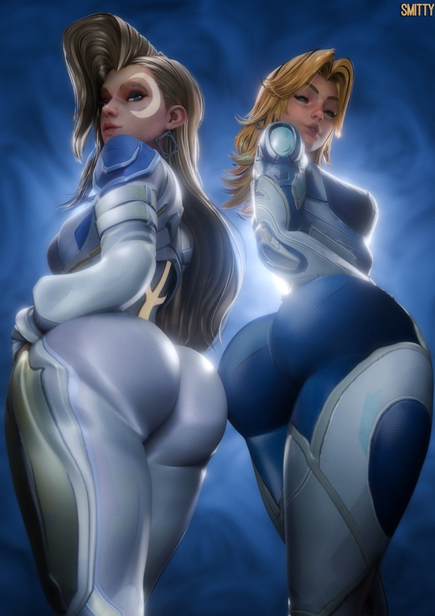 2girls 3d ass behind_view big_ass big_butt blonde_female blonde_hair blonde_hair_female clothed clothed_female commission dagger_(marvel) dagger_(marvel_rivals) from_behind from_behind_position heroine invisible_woman invisible_woman_(marvel_rivals) light-skinned_female light_skin long_hair long_hair_female looking_at_viewer looking_down looking_down_at_viewer marvel marvel_rivals medium_hair medium_hair_female older_female pawg smitty34 sue_storm superheroine younger_female