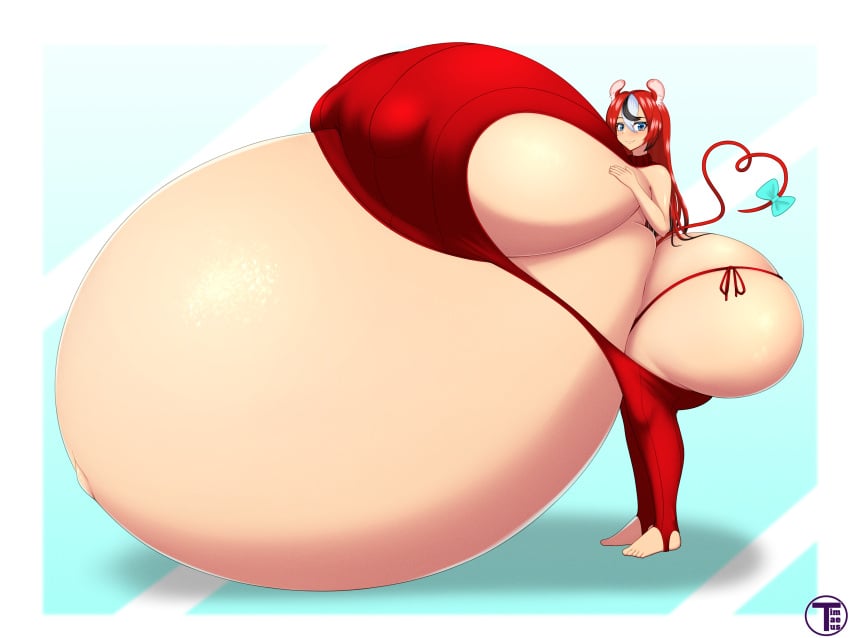 1girl alternate_breast_size animal_ears artist_name ass ass_bigger_than_head belly belly_bigger_than_body belly_bigger_than_head big_ass black_hair bloated_belly blue_eyes breasts breasts_bigger_than_head breasts_bigger_than_torso female female_focus gigantic_belly gigantic_breasts hakos_baelz hololive hololive_english huge_ass hyper hyper_belly hyper_breasts hyper_pregnancy kemonomimi long_hair mouse mouse_ears mouse_tail multicolored_hair pregnant pregnant_female ready_to_pop red_hair red_sweater round_belly sideboob simple_background standing tail timaeus virgin_destroyer_sweater virgin_killer_sweater virtual_youtuber white_hair