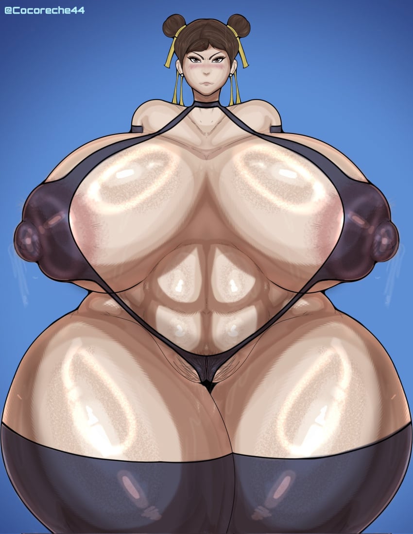 2025 areola areolae big_areola big_breasts big_nipples big_thighs breasts brown_hair chun-li chun-li_(fortnite) cocoreche enormous_breasts fortnite gigantic_breasts hair_bun hips huge_breasts huge_nipples huge_thighs nipples puffy_nipples self_upload simple_background street_fighter thick thick_ass thick_female thick_hips wide_hips