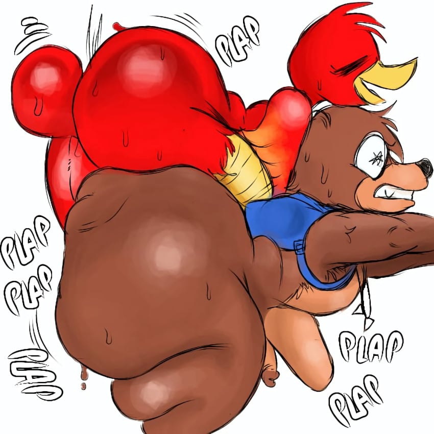 1:1 2024 anal anal_sex anothercat anthro anthro_on_anthro anthro_penetrated anthro_penetrating anthro_penetrating_anthro anthrofied ass avian backpack balls banjo-kazooie banjo_(banjo-kazooie) bareback beak bear bent_over big_balls big_butt big_penis bird bodily_fluids breegull bubble_butt clenched_teeth closed_eyes duo english_text erection feathers from_behind_position ftm_crossgender fur genitals glans hi_res huge_butt huge_cock huge_thighs humanoid_genitalia humanoid_penis jewelry kazooie male male/male male_penetrated male_penetrating male_penetrating_male mammal motion_lines necklace non-mammal_balls nude onomatopoeia open_mouth open_smile penetration penile penile_penetration penis penis_in_ass penis_size_difference rareware rough_sex rule_63 sex simple_background smile sound_effects standing stomach_bulge sweat teeth text thick_penis thick_thighs thrusting tuft white_background