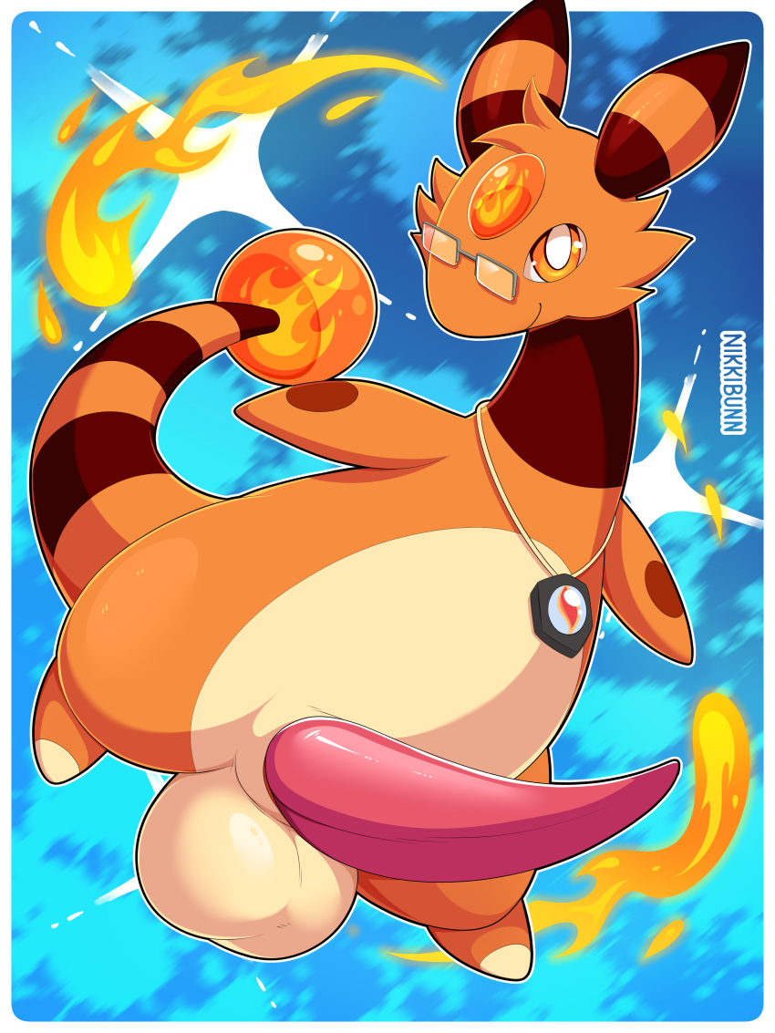 ampharos litho_(stormysparkler) male nikkibunn nintendo penis_out pokemon pokemon_(species)