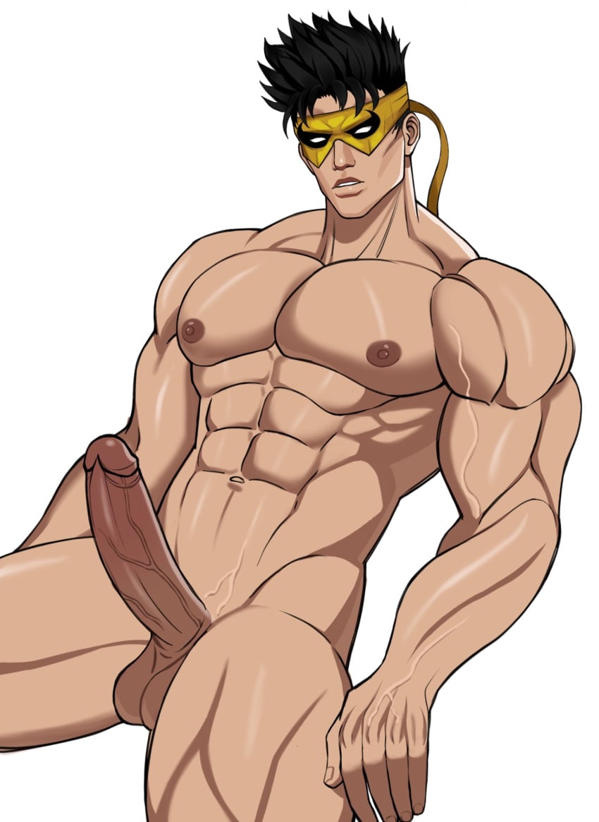 1boy asian asian_male balls bara bara_tiddies bara_tits biceps big_arms big_breasts big_dick big_muscles big_penis black_hair erection gay huge_cock iron_fist iron_fist_(marvel_rivals) lin_lie marvel marvel_comics marvel_rivals penis penis_out roysilvart yaoi