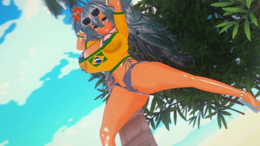 1girls 3d 3d_animation animated basenokim beach brazil brazilian brazilian_female brazilian_miku busty female female_focus female_only hatsune_miku hourglass_figure outdoors outside tagme tan tan_body tan_skin tanline vocaloid wide_hips