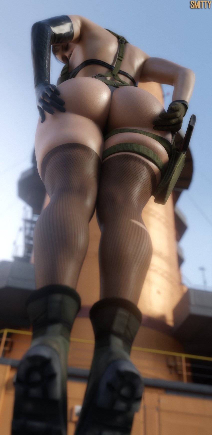 1girls 3d 3d_(artwork) ass bubble_butt female konami metal_gear_(series) metal_gear_solid quiet_(metal_gear) smitty34 tactical_gear tagme