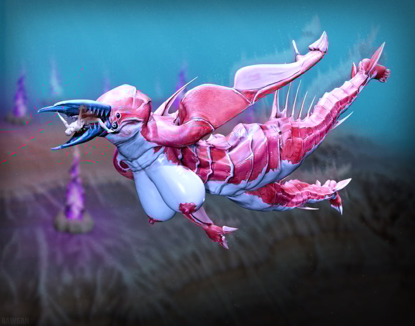 1boy 1girls 3d age_difference attack ball_bite ballbusting bite blood castration cbt chelicerate_(subnautica) cliff cock_and_ball_torture dominant_female female fish flame forced human humanoid larger_female leviathan male male/female ocean red_body sea size_difference smaller_male submissive_male subnautica subnautica_below_zero thermal_waters underwater vents video_game_character video_games water