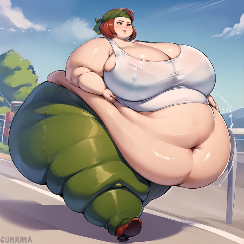 advance_wars ai_generated big_belly big_breasts obese sami sami_(advance_wars) thick_thighs